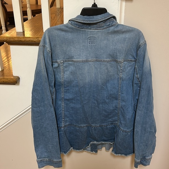 J. Jill light blue denim jacket with raw hem - Picture 12 of 15